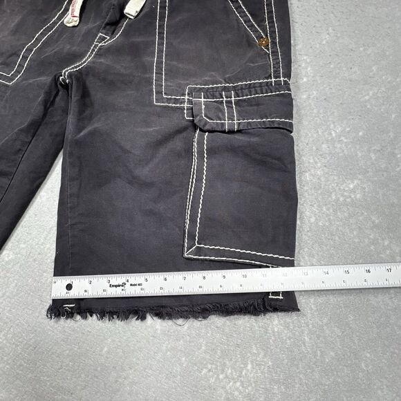 Vintage True Religion Cargo Shorts Men’s 36 Gray Baggy Contrast Stitch 13” Y2K - Picture 11 of 16